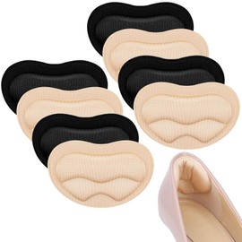 Euqvunn 4 Paia Cuscinetti per Tallone, Proteggi Tallone per Scarpe, Cuscino del Tallone per Scarpe Troppo Grandi, Cuscini Impediscono ai Talloni Sfregare e Scivolare, Inserto Comodo per Uomo e Donna