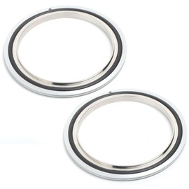 Qminox ISO100 Stainless Steel 304 Centering Ring with FKM/Viton O-Ring & Aluminum Outer Ring for mating NW100 Vacuum Flanges (2Packs)