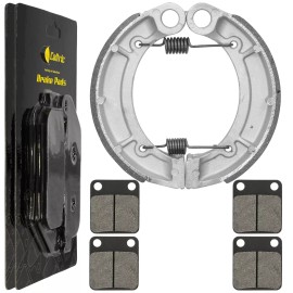 Caltric for Yamaha Grizzly 350 YFM350 4WD Irs Hunter 07-12 Front Pads & Rear Brake Shoes