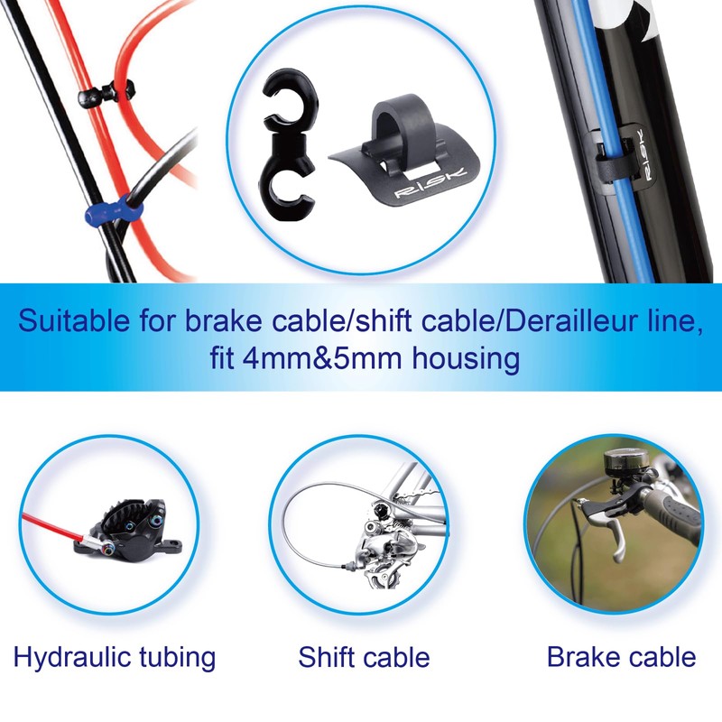 VANSIHO Bike Brake Cable Guide Kit: Precision 4 Sets Alloy