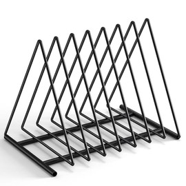 Organizador de archivos de escritorio triangular, clasificador de archivos de metal con 7 ranuras, soporte para revistas, estante de documentos, organ
