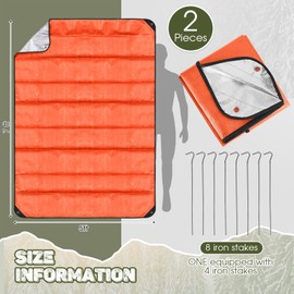 2 Pcs Heavy Duty Emergency Blanket for Survival Thermal Blanket Survival Blanket Thermal Tarp Insulated Tent Camping Tarp Infrared Blocked Emergency Blankets for Rescue Camping Hiking (Orange)