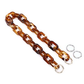 Yichain Chunky Acrylic Purse Strap Bag Chain Handle Replacement,Handbag Purse Making Accessory Decoration (Amber)