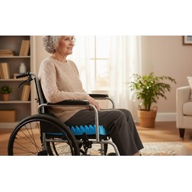 Gilbins Convoluted Egg Crate Foam Chair Cushion, Seat Cushion, Car Seat Cushion, Office Chair Cushion or Wheelchair Cushion to Relieve Back Pain Wheelchair and Recliner Chair Pads (Blue Without Cover)