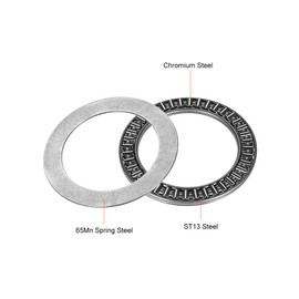 sourcing map AXK5070+2AS Needle Bearing with 2 Washers 50 mm ID 78 mm OD 5 mm Thickness GCr15