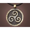 Celtic Triskelion Triskele Spiral of Life Pendant with sring (Brass,