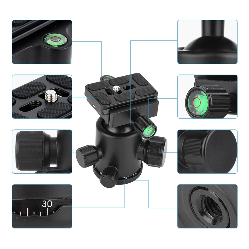VBESTLIFE Magnalium Mini Tripod Ball Head Mount Stand with Quick
