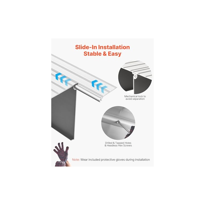 VEVOR Door Threshold Ramp, 2 inch Rise, Aluminum Alloy, 800