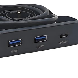 BOFRHME 3.5 Inch Desktop Floppy Bay Front Panel with 2 X USB 3.0 Type-A & 20Gbps Type-C Connector for PC Computer Case