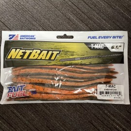 Netbait Baitfuel T-Mac Worm Alabama Craw 6.5in Fishing Lures (20 Pack)