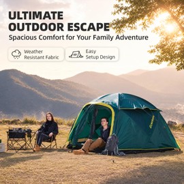 EchoSmile Tents for Camping 4/8 Person Waterproof Spacious Family Dome Tent