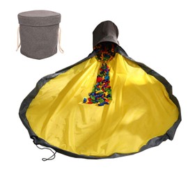 SUOXU Toy Storage Basket, Foldable Toy Storage Bag With Children's Play Mat, Drawstring Toy Storage Bucket, Can Quickly Organize and Store Children's Toys (60 inches / 150 cm)