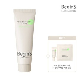 비긴스 바이 정샘물 포어 타이트닝 크림 + 포어클리어 패드(2매) + 포어 퍼펙팅 세럼 5ml Begins by Jung Saem Mool Pore Tightening Cream + Pore Clear Pad (2 sheets) + Pore Perfecting Serum 5ml