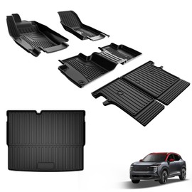 AOMSAZTO Floor Mats Full Set fit for Nissan Kicks 2025 SUV | All Weather 3D Protection Heavy Duty | Floor Liners & Cargo Liner & Rear Seat Back Mats | 6-pc, Black