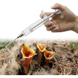 FULAIERGD 20 ml Syringe with 6 Pieces Harvest Tubes Baby Bird Cockatiel Budgie Parrot Pet Hand Rearing Feeding Syringes (20 ml)