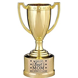 Crown Awards World's Greatest Mom Trophy, 5 1/2" Gold Cup Best Mom Mothers Day Trophy Gift Prime
