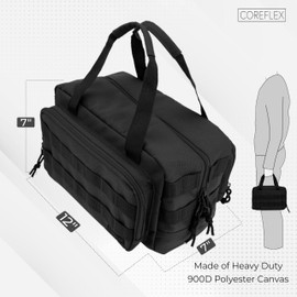 Coreflex 12-Inch Heavy Duty Tool Bag, Tactical, Gear, Range, EDC,Tool Bag for cars, Multi-Purpose Work Bag for Mechanics,Electrician,Carpenters,Builders,Plumbers 12" X 7" X 7" (Black)