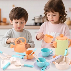 RUIDYA Pretend Play Set, Toy for 2 and 3 Years, Educational Toy, Pretend Play Cookware, Includes Kitchen Utensils, Pot, Pan, Cookware, Afternoon Tea and Toy Set, Parent-child Play, Kitchen Toy