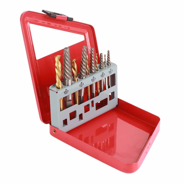 10 Pcs Drill Bit Screw Extractor Set Left Hand Plated