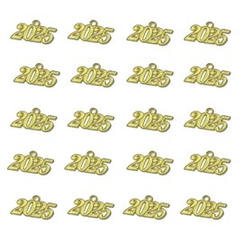 BinaryABC 2025 Graduation Cap Tassel Charms, 2025 Year Charms Pendant, Graduation Jewelry Making Craft Supplies, New Years Eve Gift, 30PCS