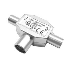 WANGCL TV Aerial Splitter 2 Way Coax Splitter1 To 2 Satellite Cable Splitter With Male To Female Aerial Adapter Male To Female TV RF Plug