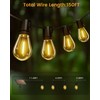 Solar Powered 150FT Outdoor String Lights 35+2 LED Bulbs Waterproof