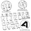 Lamoutor 43Pcs Car Emblem Letters Sticker DIY 3D Chrome Number