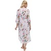 LA CERA Women’s Cotton Caftan Dress, Floral Hummingbird Print, Rounded