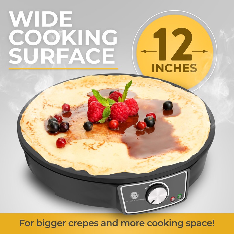 Crepe Maker Machine (Easy to Use), Pancake Griddle – Nonstick