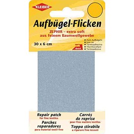 Kleiber + Co.GmbH Zephir Iron-On Patches, Cotton, Light Grey, 30 x 6 x 0.3 cm