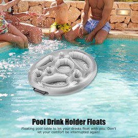 CHICIRIS Soporte para Bebidas, Flotadores para Soporte para Bebidas en la Piscina, portavasos inflables para alberca de PVC, para Fiesta en la Piscina, Vino de Frutas, Teléfono Móvil, Agua (Plata)