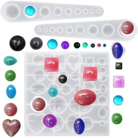 3 Moldes de Resina para Joyas, Moldes de Silicona para Joyas de Resina de Resina Epoxi para Colgantes de Bricolaje, Pendientes, Joyería