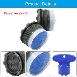 HARSKIYER 12 Pcs Faucet Aerator Set, 4 Sizes Water Saving Bubbler Sink Aerator with Cache Key Removal Tool, Gasket & Filter Restrictor for Kitchen Bathroom Faucets(M16.5, M18.5, M21.5 and M24)