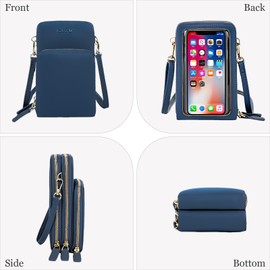 MdaZeal Crossbody Phone Bag for Women, Touch Screen Crossbody Phone Purse PU Leather Ladies Cross Body Handbags Small Shoulder Bags with Card Slots