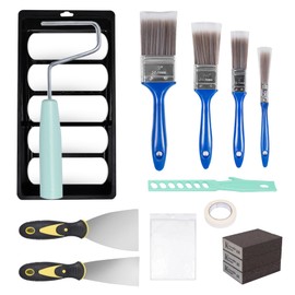 Malerset Farbroller Set Lackrolle Lackierwalze Malerpinsel Set, Farbroller Schaumstoff Wandfarbe Malerrolle Farbwalze Klein, Lackwalze Malerpinsel Farbwanne Malerzubehör Streichen Zubehör