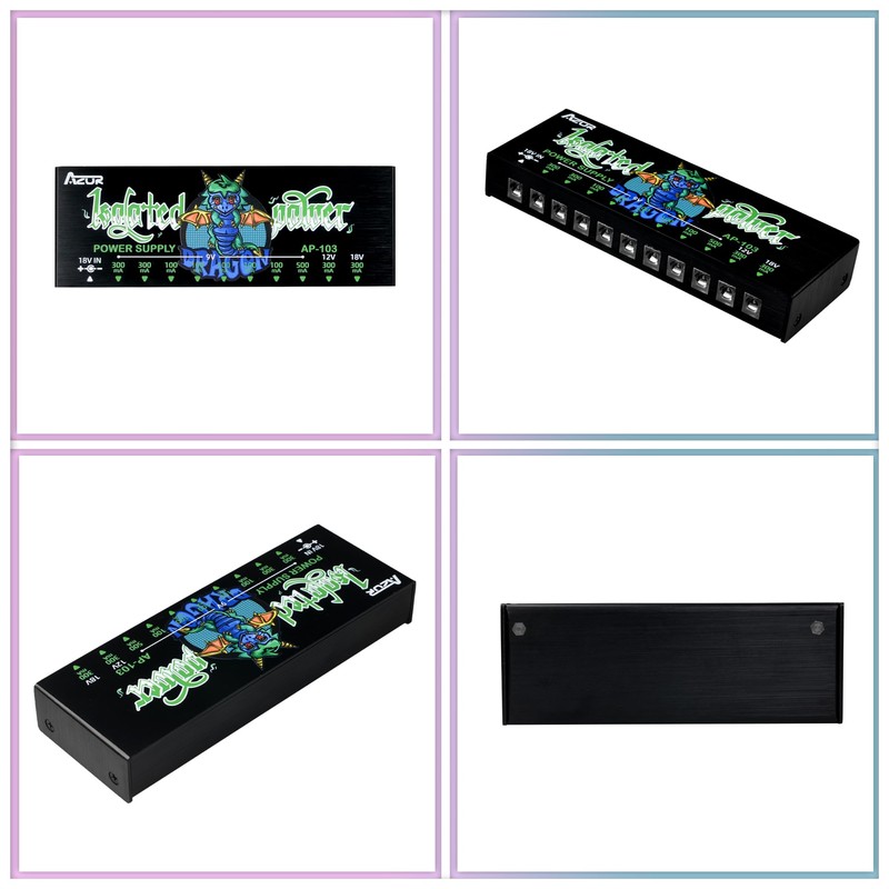 AZOR AP-103 Guitar Pedal Power Supply, True Isolated Pedalboard Power