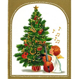Baby Angel With Cello Mini Boxed Christmas Cards - 16 Cards & 16 Envelopes