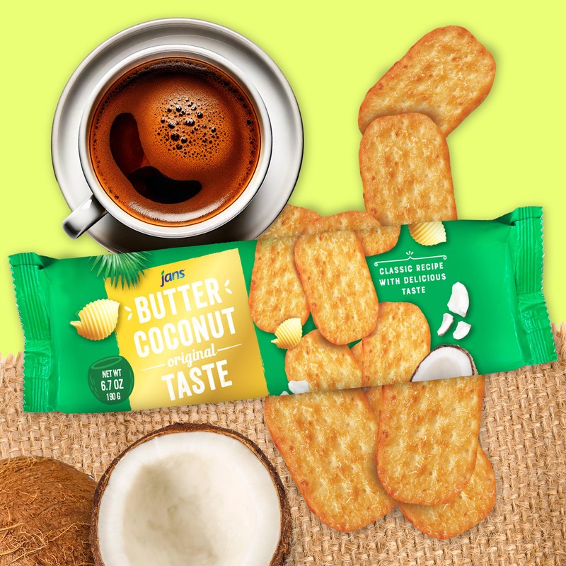Butter Coconut Crackers (Foil) 6.7 oz (Pack of 8)