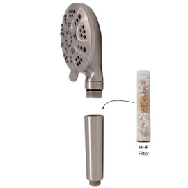 Westbrass SCH900F-07 Filtered Shower Head and Hand Sprayer Set on 21" Adjustable Height No-Drill Slide Bar, Satin Nickel