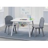 Delta Children Finn Table and Chair Set with Storage, White/Grey