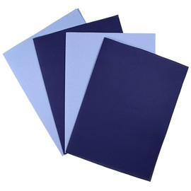 KCS 4 piezas de tela de punto de cruz de 12" x 18" (30 x 45 cm) de 14 agujeros, tela de algodón aida (azul claro + azul real)