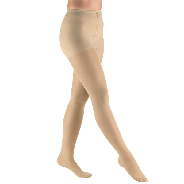 Truform Sheer Compression Pantyhose, 30-40 mmHg, Women's Shaping Tights, 20 Denier, Nude, X-Large