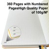 Mlife A5 Graph Paper Notebook,360 Pages Thickened Squared Notebook,Premium 100g/M²