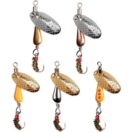 Trout Spinners, Rooster Tail Fishing Lures, Fly Trout Fishing Gear for Lake River Fishing with Storage Box for Bass Salmon, Smallmouth Bass Lures