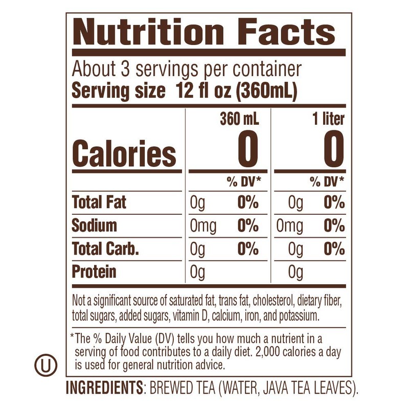 Tejava Original Unsweetened Black Iced Tea, 12 Pack, 1 Liter