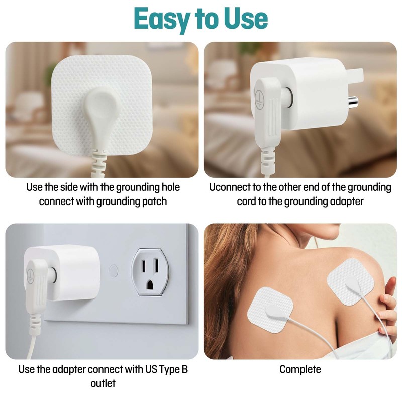 Grounding Patches 10 Pack with Grounding Cord & Adapter, Reusable