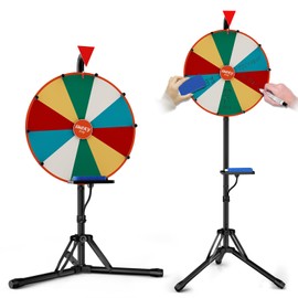 Prize Wheel,16 Inch Spinning Wheel with Adjustable Folding Tripod Floor Stand,10 Slots,1Bracket, Dry Erase Kit - Wheel of Fortune Game for Carnival, Casino & Trade Show.