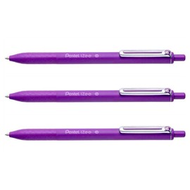 PENTEL iZee Pack of 3 Retractable Ballpoint Pens 1 mm Line 0.3 Purple