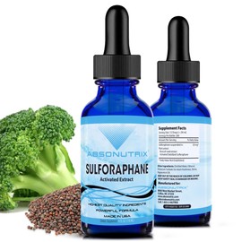 Absonutrix Activated and Stabilized Sulforaphane, 20 mg, 200 Servings, Helps Cognitive Function, Helps Slow Down Aging, Third Party Tested, Easy Absorption, GMP-Certified, Non-GMO, Made in USA,