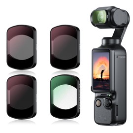 JJC 4 Pack Magnetic ND & 1/4 Black Diffusion Filter Kit for DJI OSMO Pocket 3, ND16 ND64 ND256 Neutral Density & Cinematic Dreamy Effect Mist Filters with Wipe, Multi-Coated/HD Optical Glass